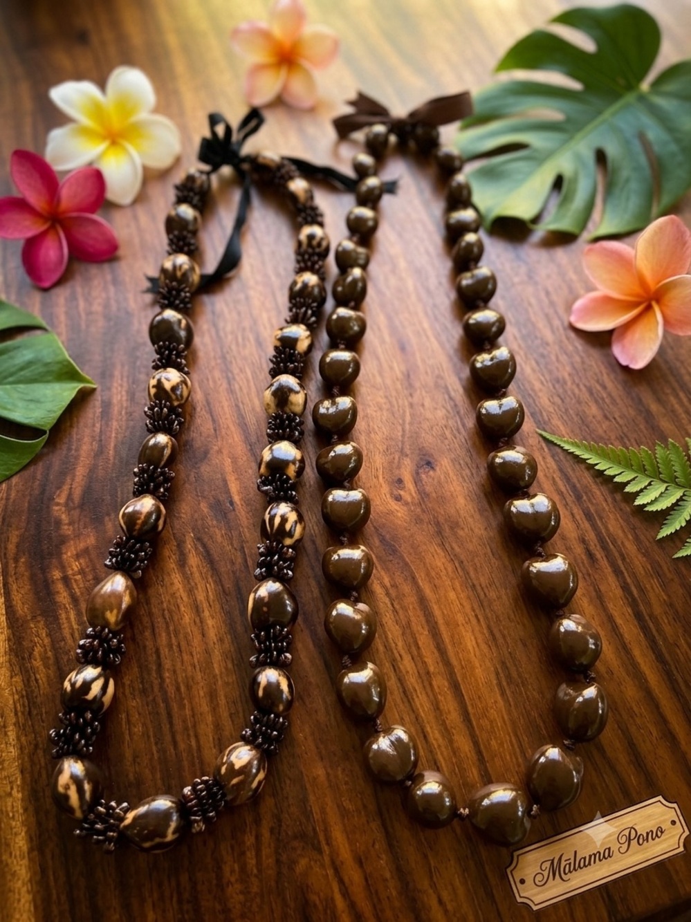 Brown Kukui Nut Necklace